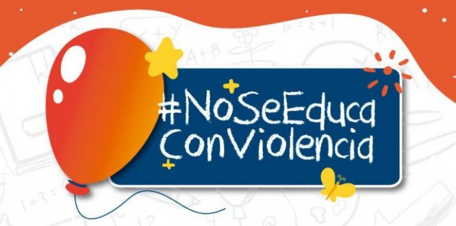 Banner Numeral No se educa con violencia